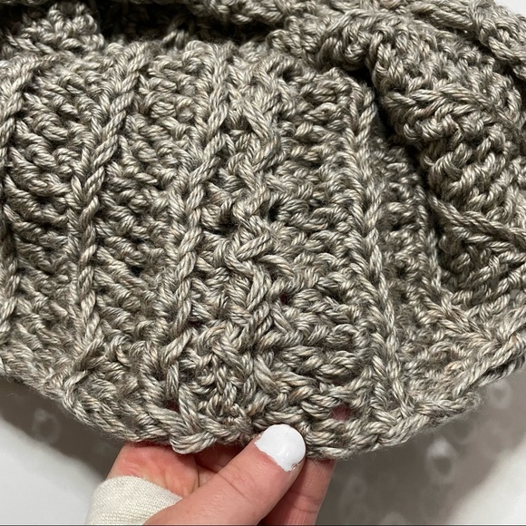 Handmade Homemade Crochet Cowl Infinity Scarf Brown Tan Winter Outerwear - Picture 4 of 6